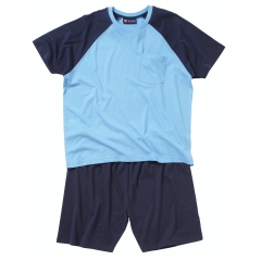cotton valley 08855 shorty plain pyjamas blue