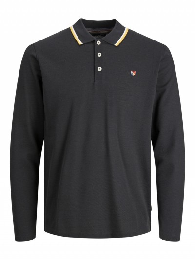 Jack & Jones Bluwin Long Sleeved Polo Shirt Black