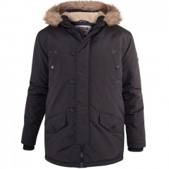 d555 dundee parka style jacket black