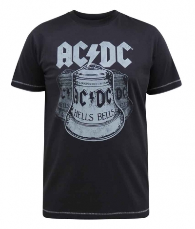 d555 official acdc hells bells printed t- shirt black