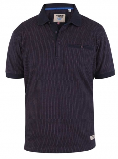 d555 brightwell all over print dobby polo shirt navy
