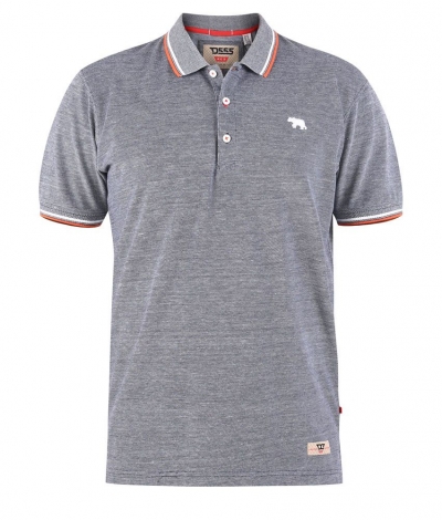 d555 wilcot tipped collar polo shirt grey marl