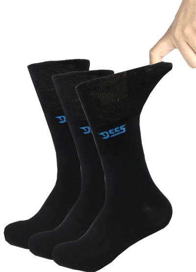 d555 931400 harold pack of 3 extra wide socks black
