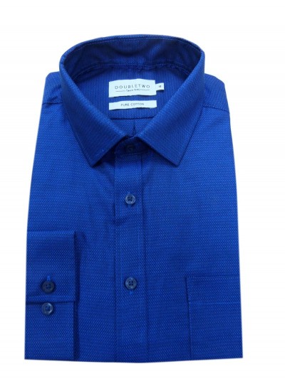 Double Two Long Sleeved Shirt Blue