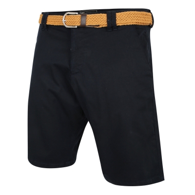 kam kbs 3401 belted oxford stretch chino shorts navy