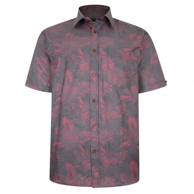 kam kbs p013 floral print shirt burgundy