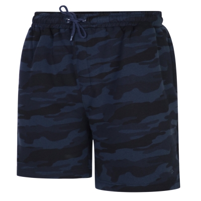 espionage lw134 camo print fleece shorts navy