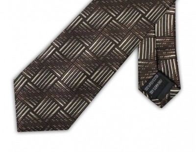 MWY311436 Extra Long Patterned Tie Brown
