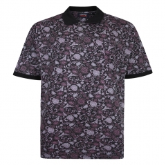 espionage floral polo shirt black