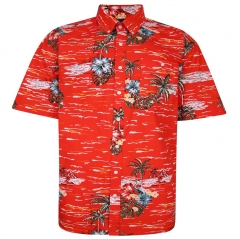espionage short sleeve all over hawaiian print shirt orange