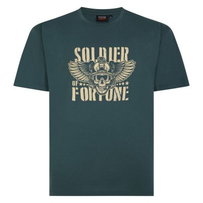 Espionage T392 Solider Of Fortune Print T-Shirt Green