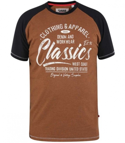 	d555 charmouth classic clothing apparel raglan sleeve printed t-shirt