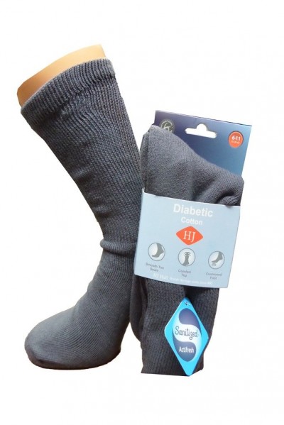 HJ Hall HJ1351/DIABETIC Sanitized Cotton Diabetic Socks Grey
