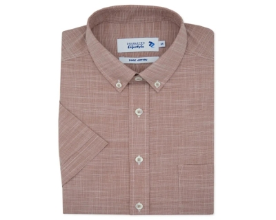 double two dtls1112a linen blend short sleeved shirt khaki