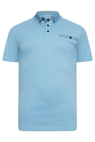 Kam KBS 5470P Premium Jersey Polo Shirt With Contrast Collar Blue