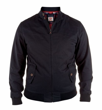 D555 Cotton Harrington Jacket With Check Lining Black