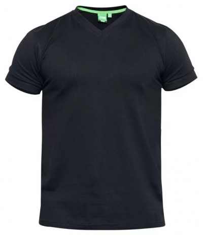 D555 Signature Plain V Neck T-Shirt Black