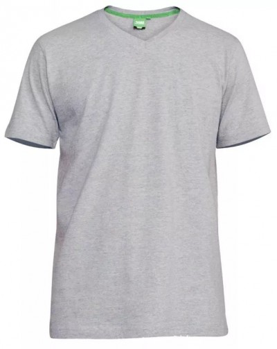 D555 Signature Plain V Neck T-Shirt Grey
