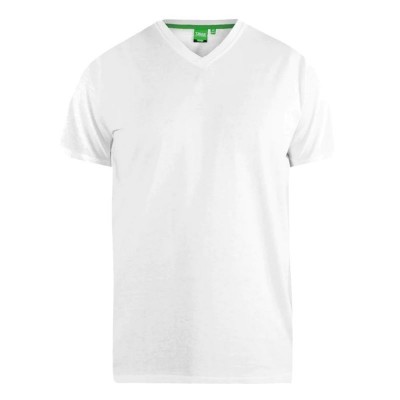 D555 Signature Plain V Neck T-Shirt White