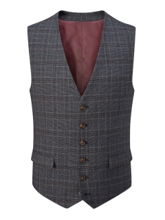 skopes stelling checked waistcoat charcoal