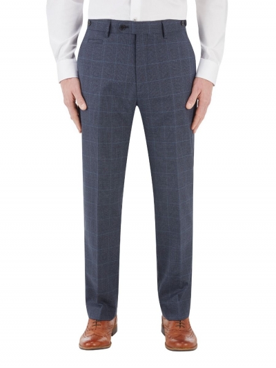 skopes anello blue check suit tailored trousers