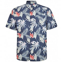 espionage floral hawaiian print short sleeved shirt